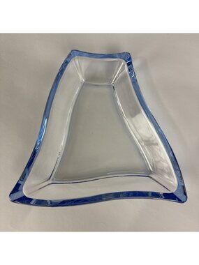 Vtg Luigi Bormioli Italian Blue Glass Serving Dish - Replacement Piece (b02)
